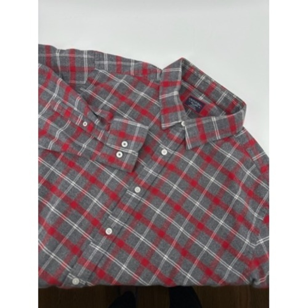 UNTUCKIT Mens XX‎ Large Gray Red Plaid Slim Fit Button Down Shirt Jaxon